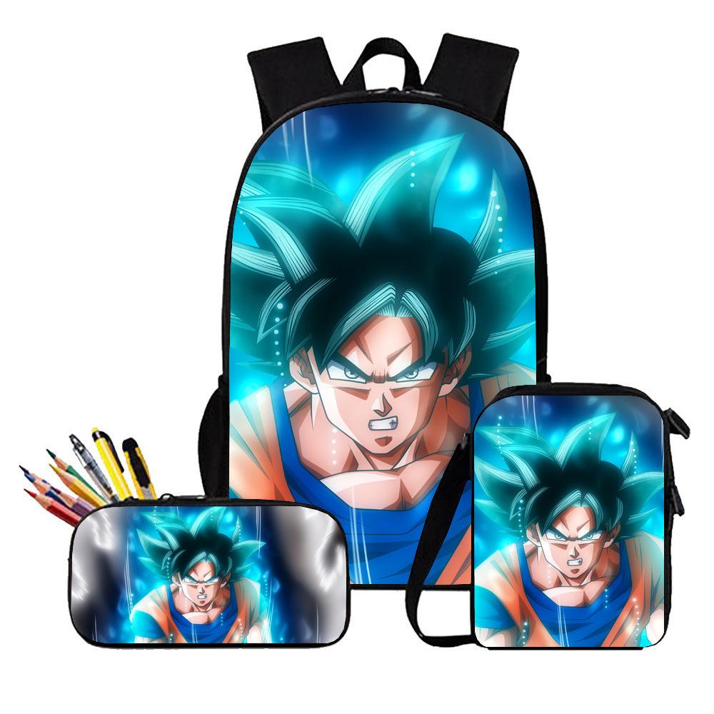 Школьная сумка Dragon Ball для учеников начальной и средней школы, трехсекционный рюкзак с мультяшным рисунком