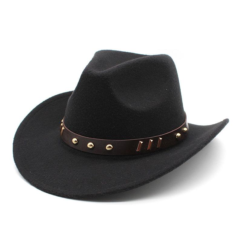 Tibetan Belt Western Cowboy Hat Woolen Felt Hat Men'S And Women'S Top Hat Outdoor Riding Hat