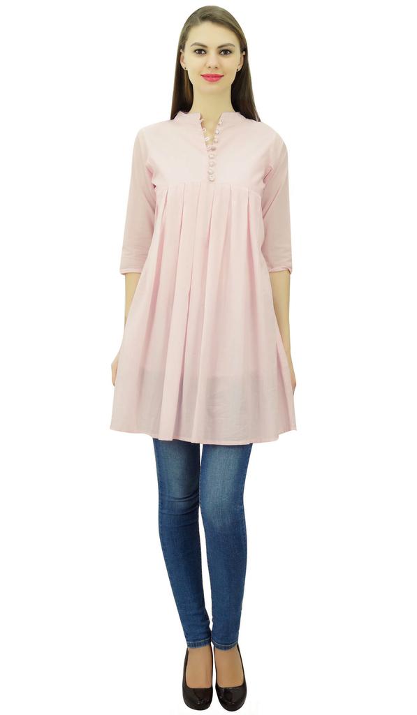 Phagun Flare Kurti Ethnic Cotton Tunic Summer Ladies Kurta Designer Blouse