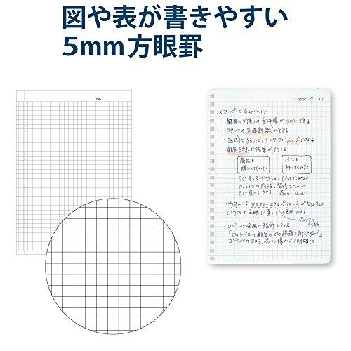 KOKUYO Soft Ring Business Notebook, Grid Ruled, 70 Sheets, B6 Size, Black, Su-SV447S5-D