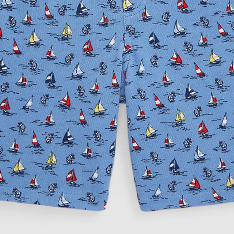 Polo Ralph Lauren Весна-Лето 24 Шорты повседневные на кулиске с принтом парусника Детские шорты Синий CWPOSHOYBQ20143-400