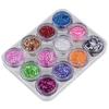 12 Colors UV Gel Acrylic DIY Glitter Decoration Nail Art Sequins Powder Set