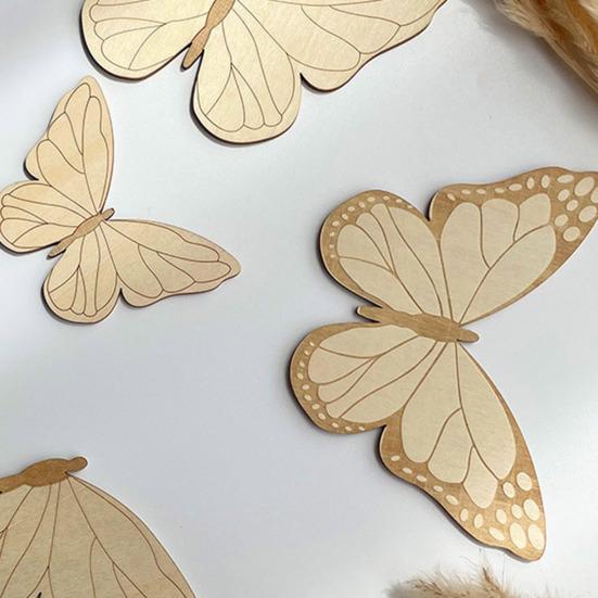 Wooden Butterfly Wall Decoration Farmhouse Rustic 3D Butterfly Wall Art Sculpture Home Living Room Kids Bedroom Wall Decorative Sign