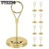 4pcs Premium Table Place Card Holders with Weighted Base Stand and Clip Table Number Holders Metal Place Card Holders Wire Picture Holders