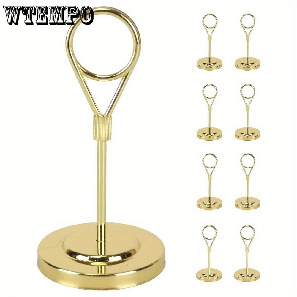 4pcs Premium Table Place Card Holders with Weighted Base Stand and Clip Table Number Holders Metal Place Card Holders Wire Picture Holders