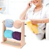 1PC Wooden DIY Craft Yarn Ball Stand Yarn Dispenser Solid Wood Dual Rotating Design for Crocheting Knitting Rotatable Yarn Holder