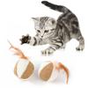 Cat Catnip Toy Comfortable Ultra Soft Bite Resistant Ball with Kitten Chew Feather for Indoor