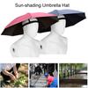 69CM UV Protection Umbrella Hat Hands-Free Sun Blocking Umbrella Hat with Elastic Headband Waterproof Kids
