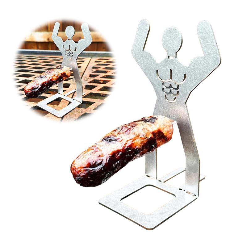 Hot Dog Grill Rack Portable Stainless Steel Sausage Cooker BBQ Tool for Camping Hiking Picnic Grilling