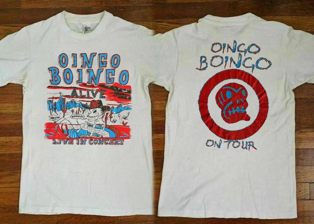 Unisex shirt Cotton Oversize Large Size Vintage Oingo Boingo Live in Concert 80's Unisex T-Shirt