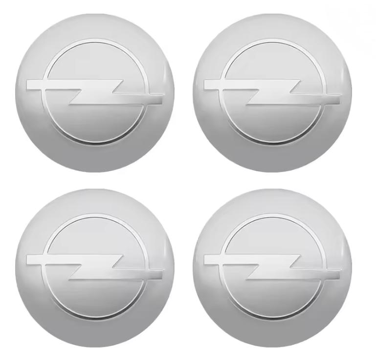 Гибкие центральные колпачки на колеса 56/60 мм - Металлические наклейки с 3M-клеем, совместимые с Opel Corsa/Astra/Mokka, Универсальные наклейки на ступицы колес