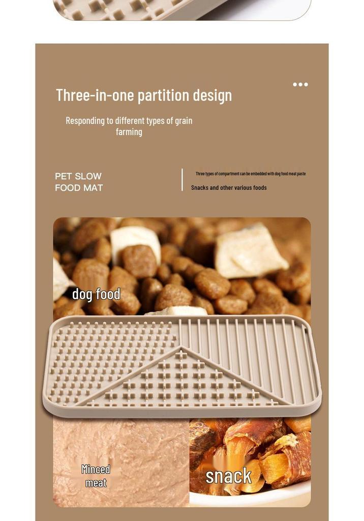 Silicone Pet Slow Feeder Mat: Anti-Choking, Suction Cup, Sniffing & Licking Food Bowl for Cats & Dogs.