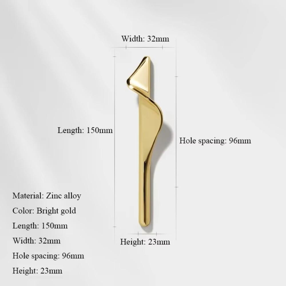 Zinc Alloy Wardrobe Door Handles Light Gold Dresser Drawer Knobs Furniture Handles for Wardrobe