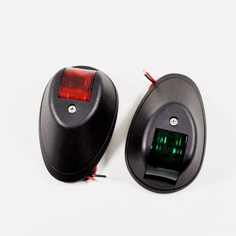 ISURE MARINE Boat Yacht Red & Green LED Navigation Side Bow Lights Black Plastic House