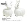 Матовые белые статуэтки животных 3D-печать контурный рисунок Фигурка оленя, Мультяшная статуэтка оленя, Компактные рождественские украшения для рабочего стола, Милый декор для стола