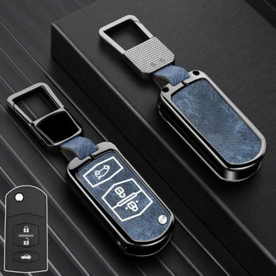Zinc Alloy Leather Car Key Case Cover For Mazda 2 3 5 6 BT50 MPV CX-7 CX-9 MX5