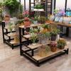 Indoor Balcony Trapezoidal Wrought Iron Multi-layer Flower Stand