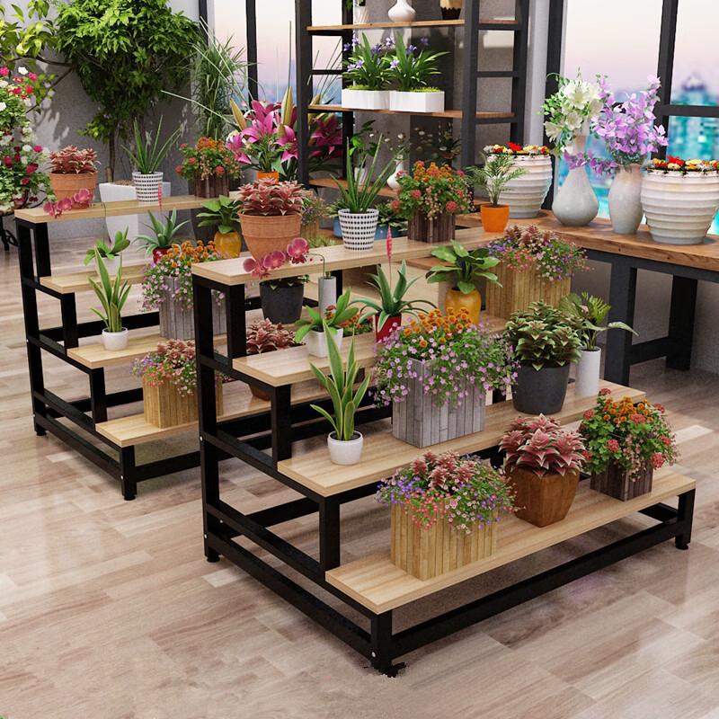 Indoor Balcony Trapezoidal Wrought Iron Multi-layer Flower Stand