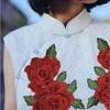 Red Embroidery Flower Applique 24*12CM Sew On Patch Floral Patches  Crafts Clothing Accessories