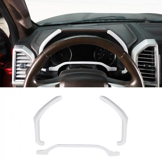 3x Dashboard trument Strips Decor Cover for Ford F150 2015- Oxford White