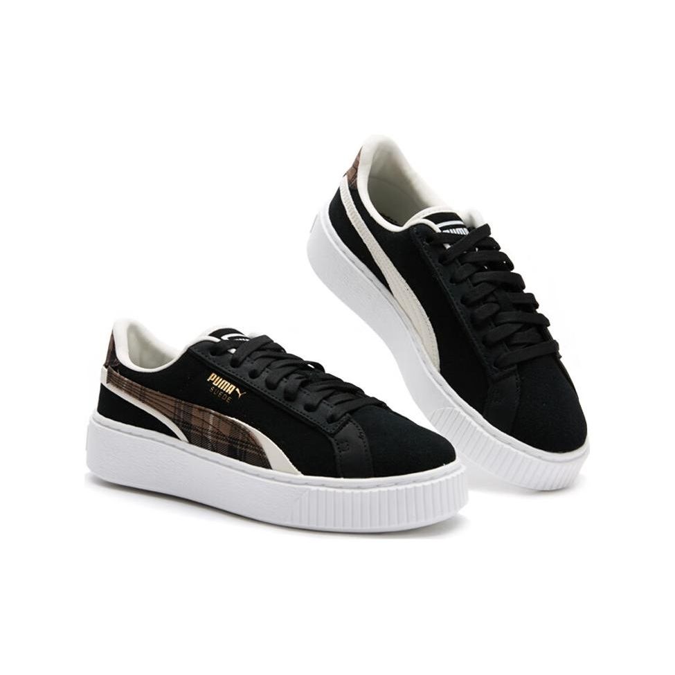 Puma Замшевые кроссовки на платформе, повседневные, с низким верхом, женские, черные 395228-01