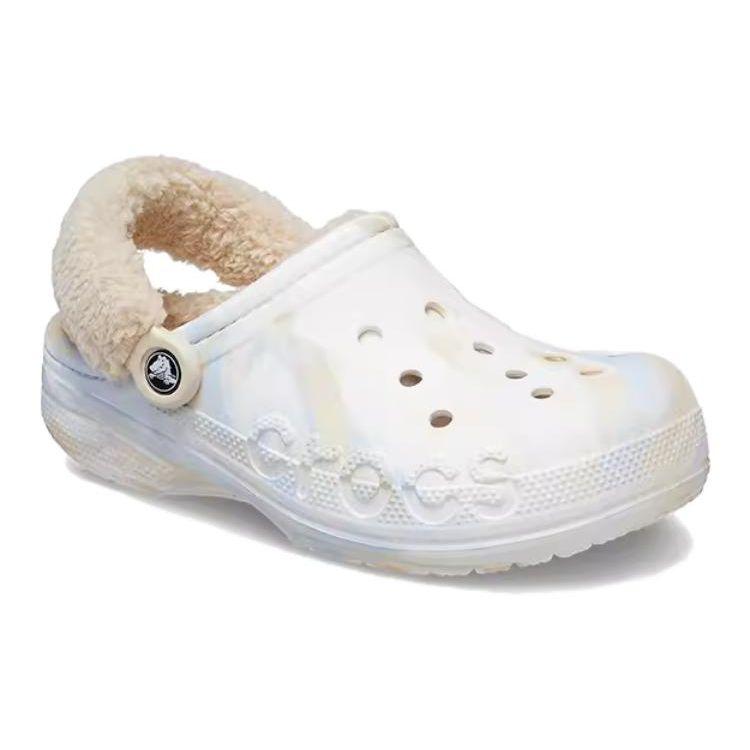 Crocs Клоги Bayou из флиса с мраморным узором EVA Женские клоги Белые 209241-94S