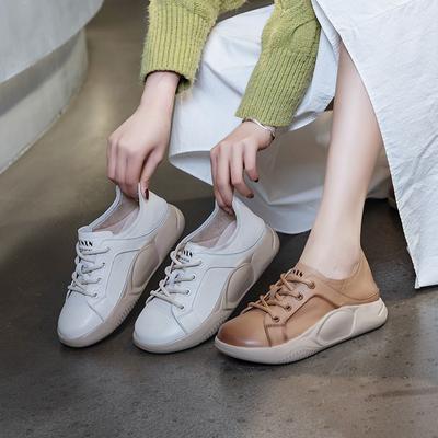 Туфли белые на толстой подошве Повседневная обувь