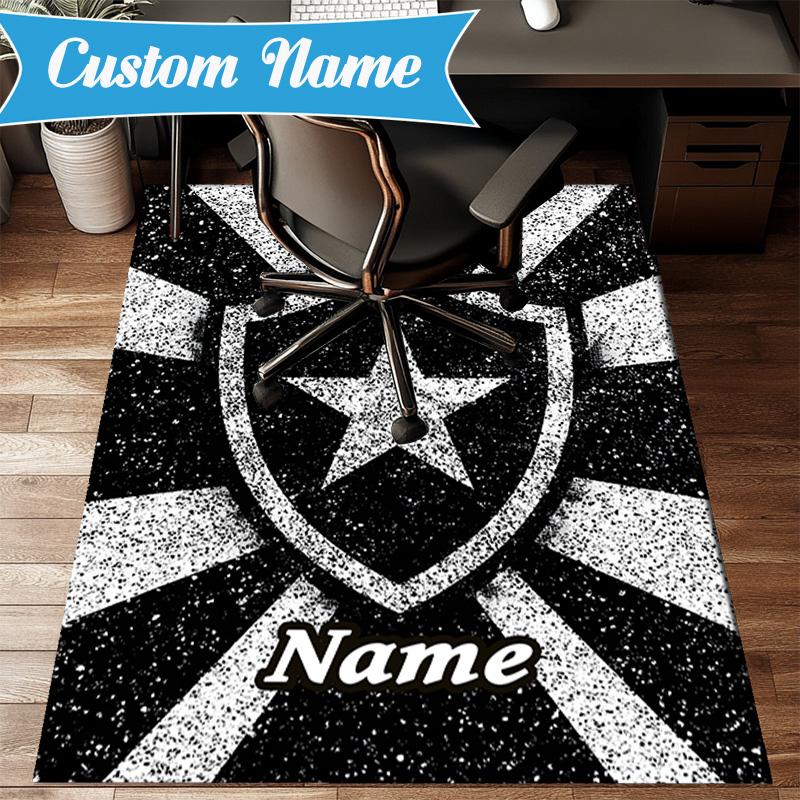 Custom Name Botafogo Emblem Rug Game Carpet, Floor Mat for Bedroom Living Room Entryway Rug, Home Decor Idea Gift for Christmas birthday