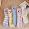 Cute Eyes Plush Dot Socks Soft Thicken Warm Socks Ins Mink Fur Socks  Girls