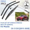 For Mazda CX-3 CX3 2015-2020 Front Rear Wiper Blades Brushes Cutter Accessories J Hook 2015 2016 2017 2018 2019 2020