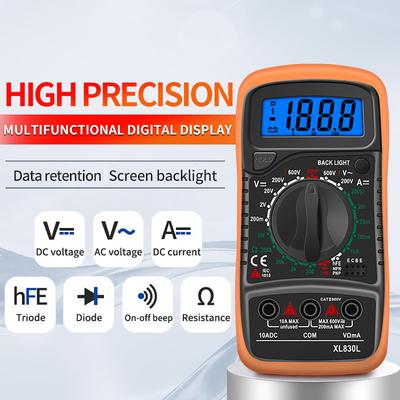XL830L Ручной цифровой мультиметр с ЖК-подсветкой Портативный вольтметр переменного/постоянного тока Амперметр постоянного тока Ом напряжение