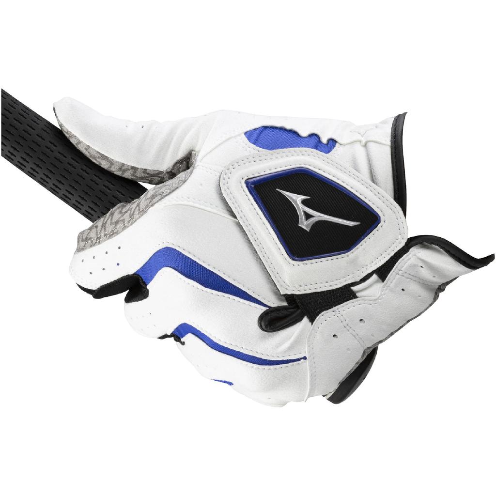 Mizuno Двойной захват Гольф Левая 5MJML401 Мужская перчатка, Рука, Белый/Синий, 23см,