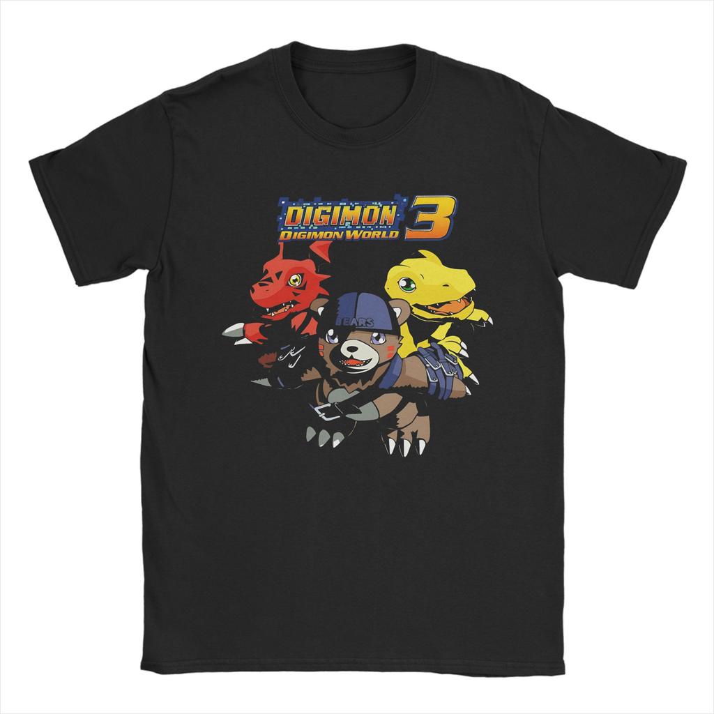 digimon world T Shirt Men Cotton Tops Retro Crewneck Short Sleeve