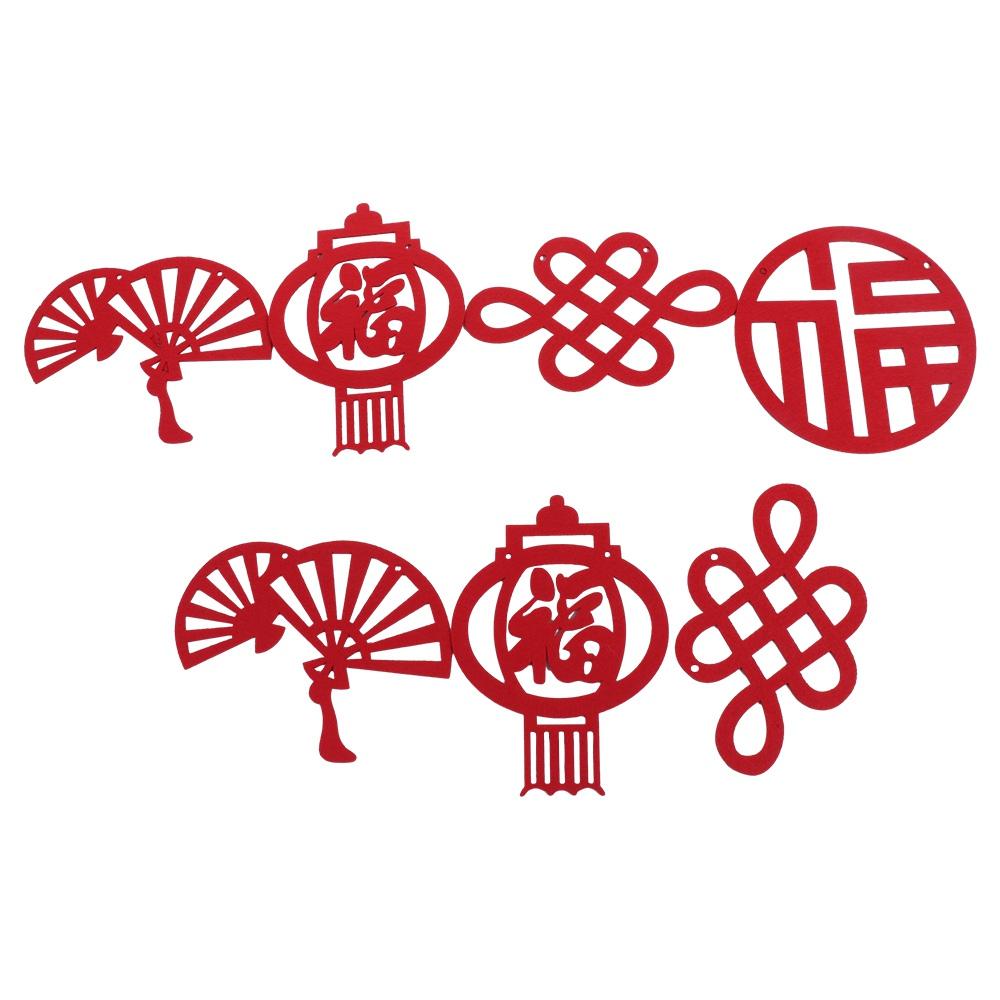 Традиционный флаг с Новым годом, нетканый материал, весенний фестиваль, подвесные украшения для комнаты