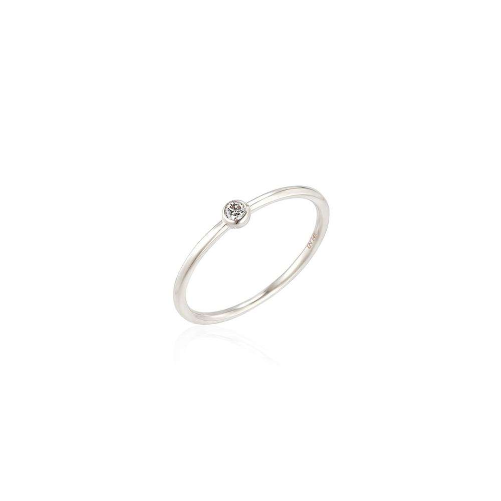 Lunne 14K Diamond Essential Bezel Ring (14K Gold) #Lcr09 (B Type)