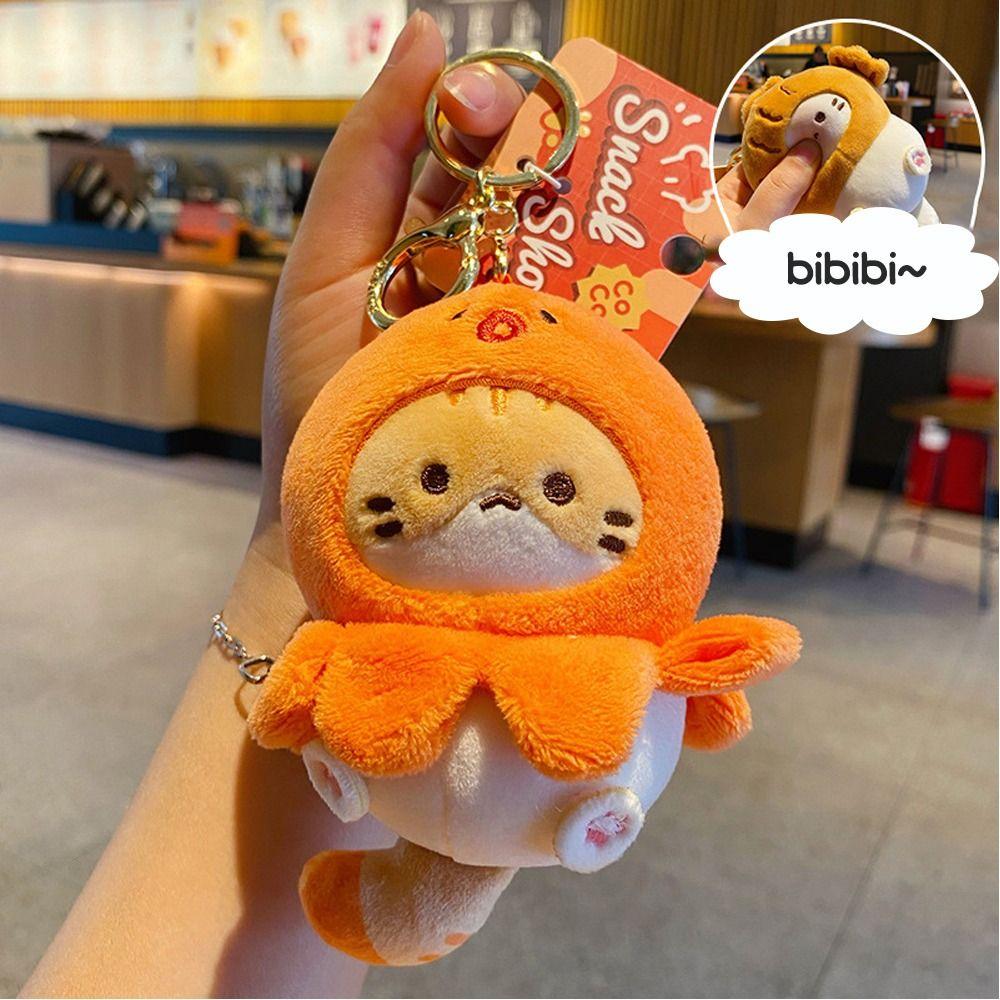 Cocoa Cat Snapper Keychain Plush Schoolbag Pendant Cute Snapper Head Keychain