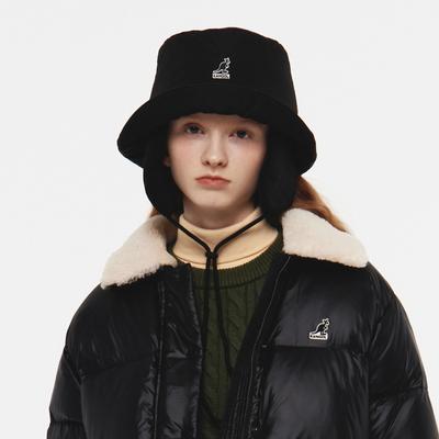 KANGOL Стеганая шапка-ведро с наушниками 4606 Черный