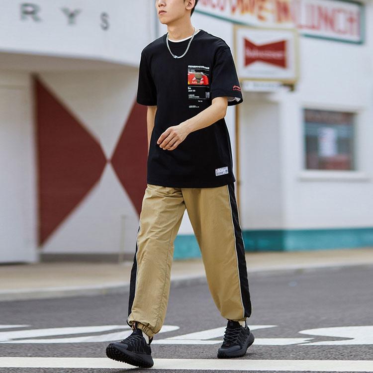 Li-Ning Мужская футболка с графическим принтом Way Of Wade, свободный крой, 'Черная', AHSR861-1