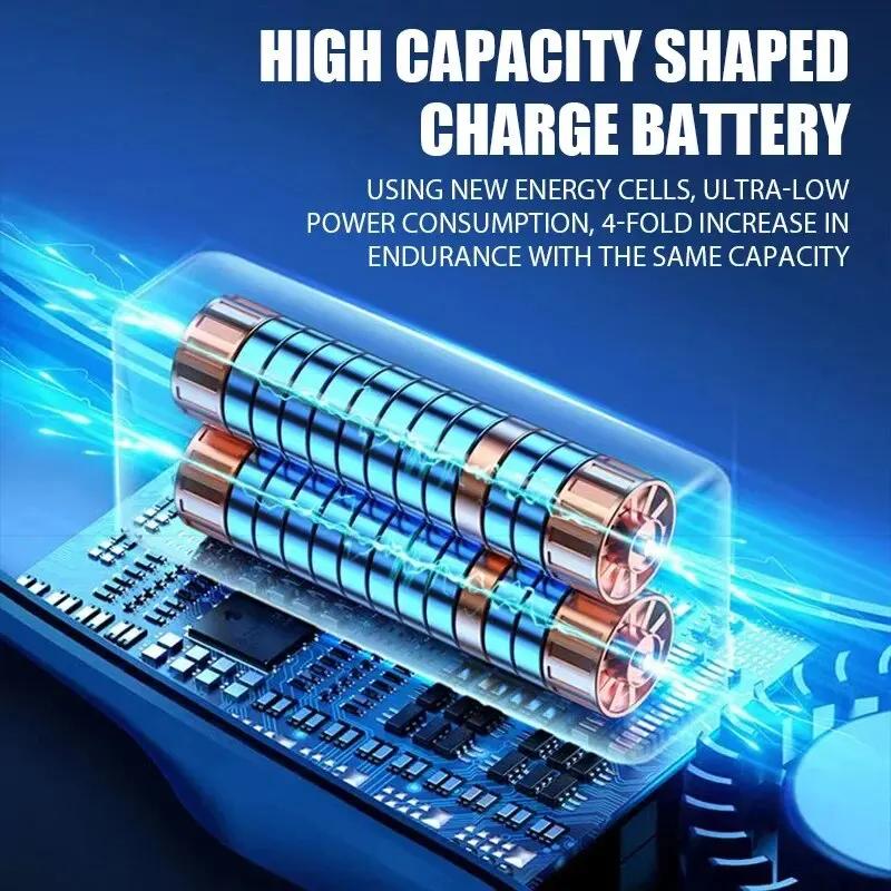 1PC Neck Bladeless Fan Mini Ultra Long Life Portable Lazy Silent Fan Usb Charging Student Sports Office Digital Display Power 5 Gear