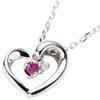 Ожерелье-подвеска «Открытое сердце» в подарочной упаковке с рубином 4C на 4 июля [Набор] Женский рубин 4℃, Камень месяца рождения, (111614121813)