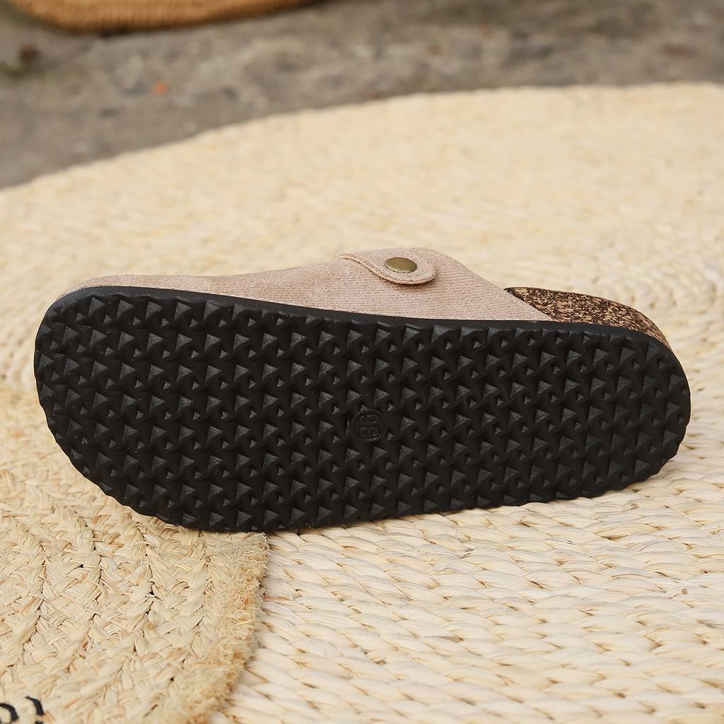 Повседневная мода женские замшевые мюли тапочки мужские сандалии с пробковой стелькой с поддержкой свода стопы пляжные шлепанцы домашняя обувь