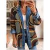 Womens Leopard Print Denim Jacket Long Sleeve Loose Fit Casual Open Front Shirt Collar Streetwear Coat