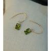 S925 Sterling Silver Retro Affordable Luxury Style Elegant Olive Green Zircon Earrings for Women Delicate Super Shining Small Ear Hook