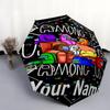1 PC Automatic Folding Umbrella - Among Us Custom Name Pattern, Portable & Foldable Design with 8 Ribs, Christmas Birthday Gifts