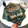 70CM×70CM Imitation Silk Printed Versatile Scarf for Women - Multifunctional Decorative Silk Neck Scarf