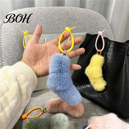 Lightweight Plush Pendant Twist Knot Bag Charm, Fuzzy Keychain Pendant, Hanging Ornament Decoration for Backpacks, Handbags, Purse, Car Keys Charm