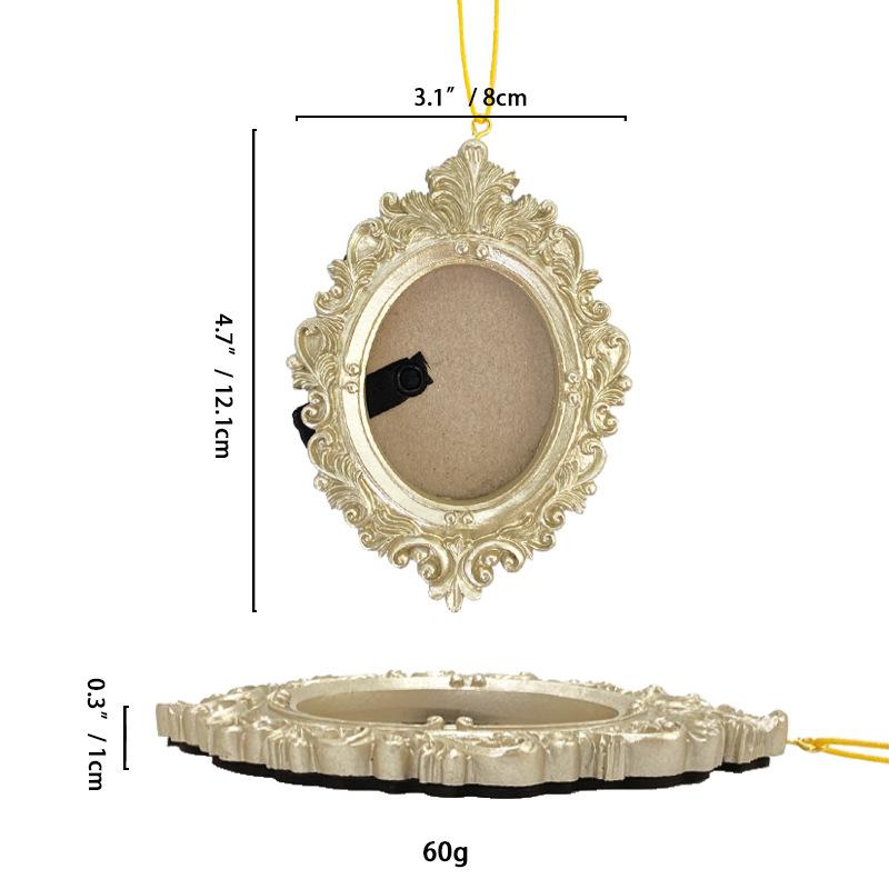 European Mini Golden Retro Small Photo Frame Home Decor Picture Frame Room Wall Decoration Pendant Accessory Resin Handicrafts