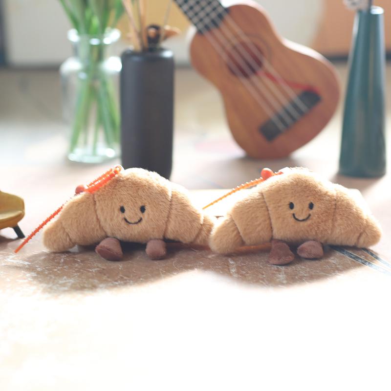 Милый и забавный круассан, маленькая подвеска, плюшевая игрушка, кукла, французский хлеб, сумка, подвесное украшение, брелок