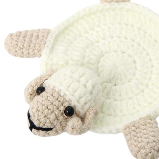Подставка под стакан Yousheng Knitted Turtle Coaster, очаровательные вязаные крючком коврики для чашек, термостойкие впитывающие салфетки для стола, нескользящие подставки под стаканы в виде овцы для кухни и офиса