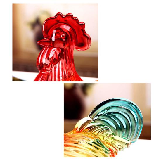 Стеклянная банка для конфет в виде петуха с крышкой, ручная работа, витражная чаша для закусок, декоративная фруктовая чаша для сладостей и орехов, декор для дома и гостиной.